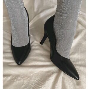 East 5th Women's Black 2 Inch Kitten Heel Pump Pointed Toe Work Shoe Size 6.5